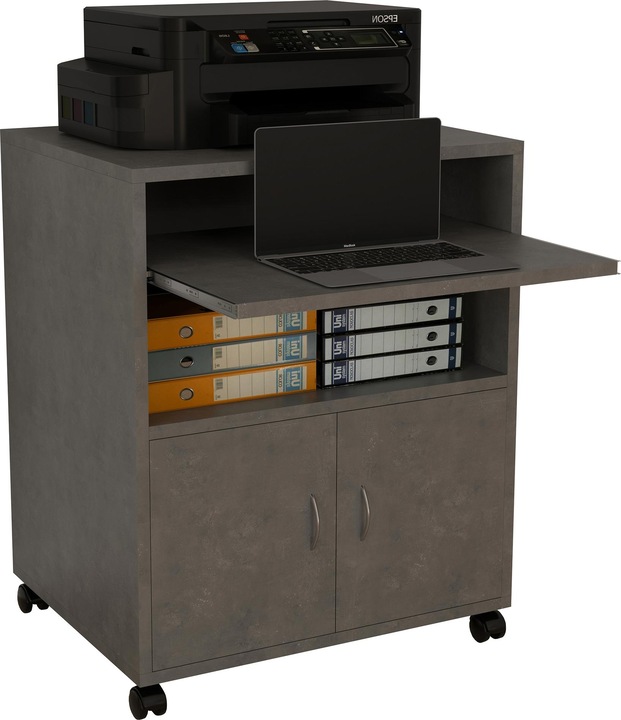 Produktbild VCM Rollcontainer Beistellcontainer Bürocontainer Rollen Tastaturauszug Milasi (60 x 48 x 74 cm)