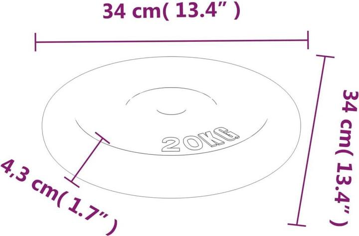 Immagine prodotto vidaXL Hantelscheibe (2 x 20 kg)