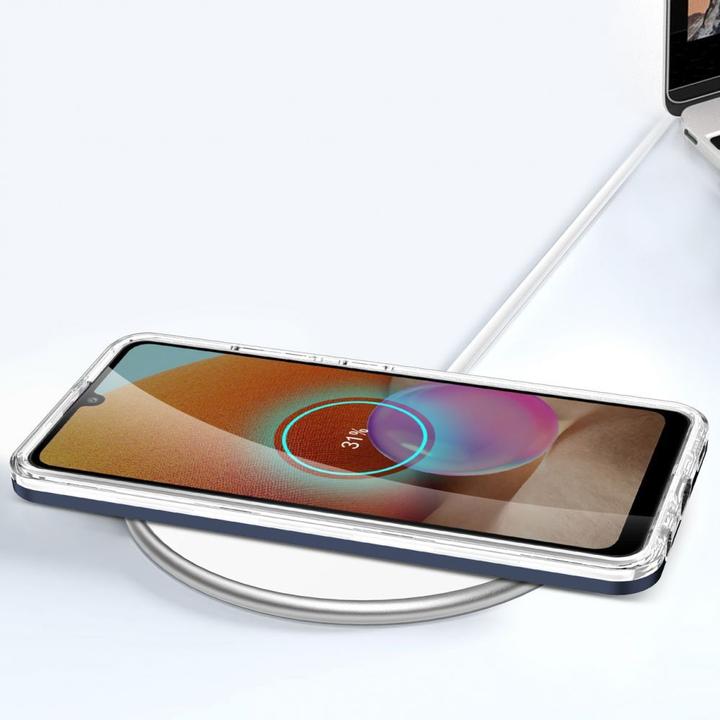 Actual product image Hurtel Clear 3in1 Case for Samsung Galaxy A72 4G Frame Gel Cover Blue (Samsung Galaxy A72)