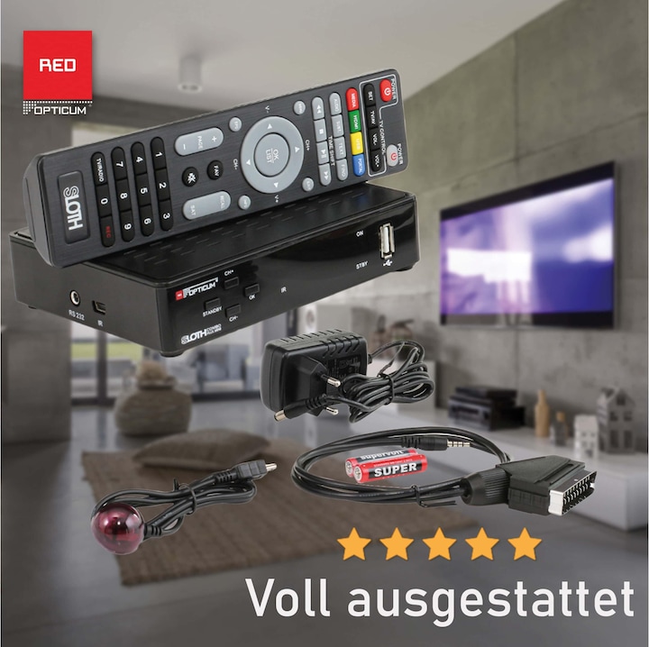 Immagine prodotto Opticum Ricevitore SAT Red Sloth Combo più mini (DVB-T/T2, Slot CI+)
