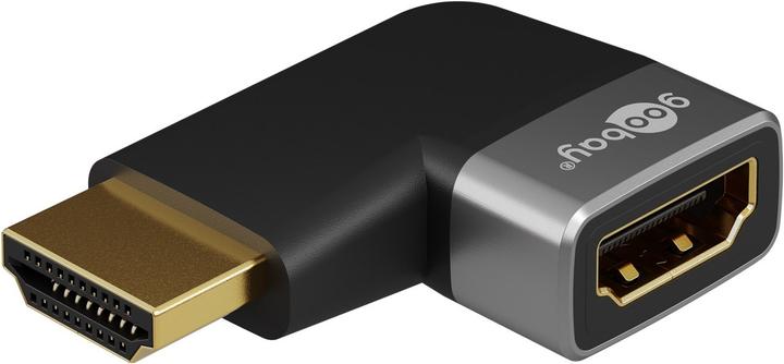 Actual product image Goobay HDMI angle adapter 270° horizontal, 8K @ 60 Hz, gold-plated