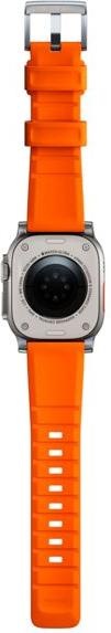 Actual product image Nomad Rugged Strap -ranneke, Apple Watch 49 / 45 / 44 /, oranssi / hopea (45 mm, 44 mm, 42 mm, 49 mm, Plastic, Apple Watch Series 9)