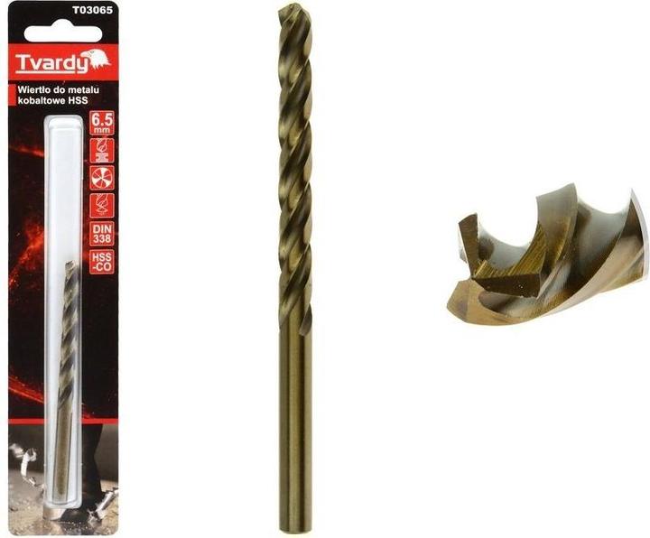 Actual product image Tvardy HSS M35 6.5 mm cobalt metal drill bit (0.5-6.5 mm)