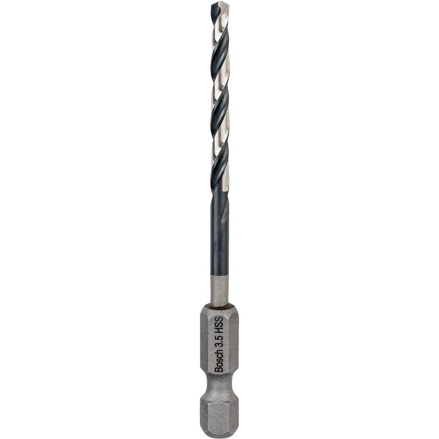Bosch Professional Zubehör, Punta da trapano, PRO Metal HSS-G HEX Impact Spiralbohrer, 3.5mm (3,5 millimetri)