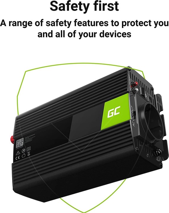 Image du produit GreenCell Convertisseur de tension pour voiture 12V à 230V 300W 600W