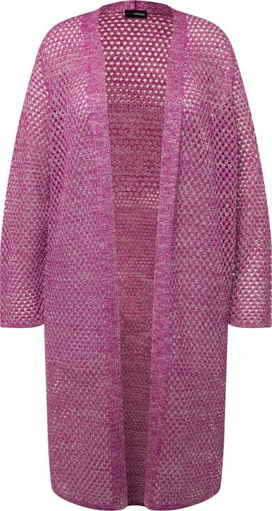 Produktbild Miamoda Long-Strickjacke, Ajourstrick, Metallic-Effekt, Langarm (54)