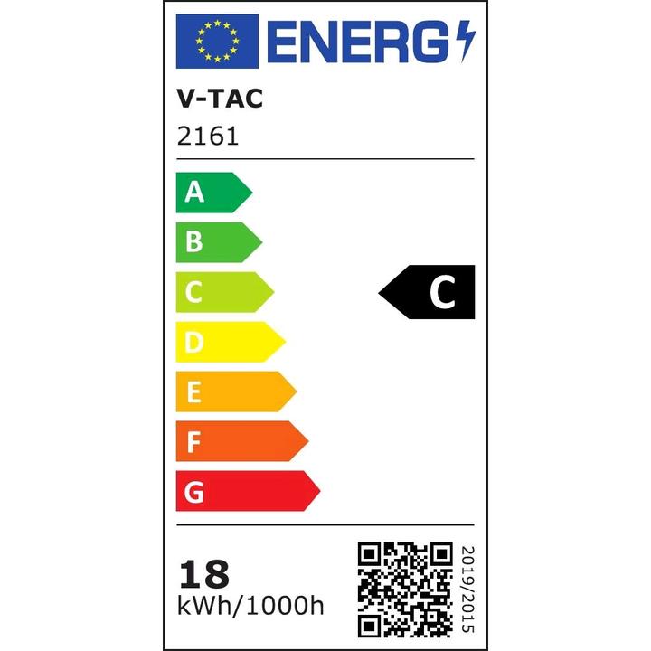 Energie-Label V-TAC VT5730 LedStreifen SMD5730 120 Leds Hight Lumen Weiss IP20 5m (Weiss, 500 cm, Indoor)