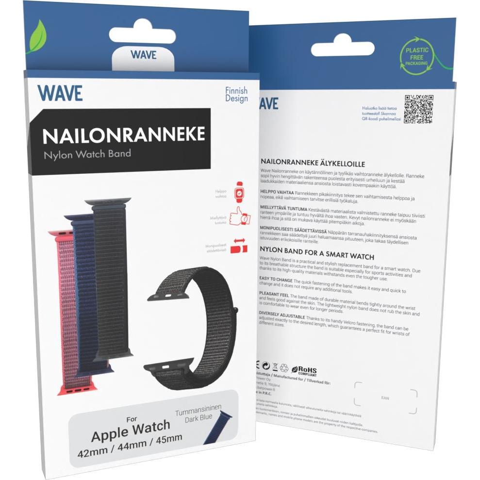 Thumbnail - Wave nailonranneke, Apple Watch / /, tummansininen, Uhrenarmband, Blau