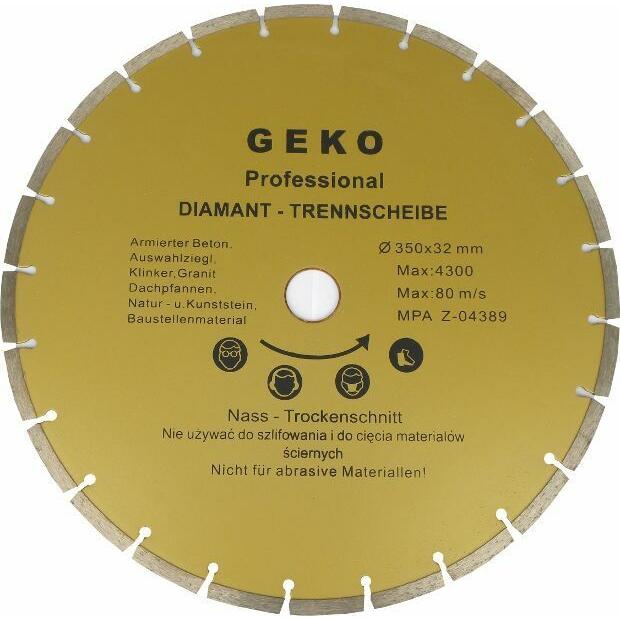 GEKO, Schleifmittel, Diamant-Segment-Trennscheibe, 350x8x32mm
