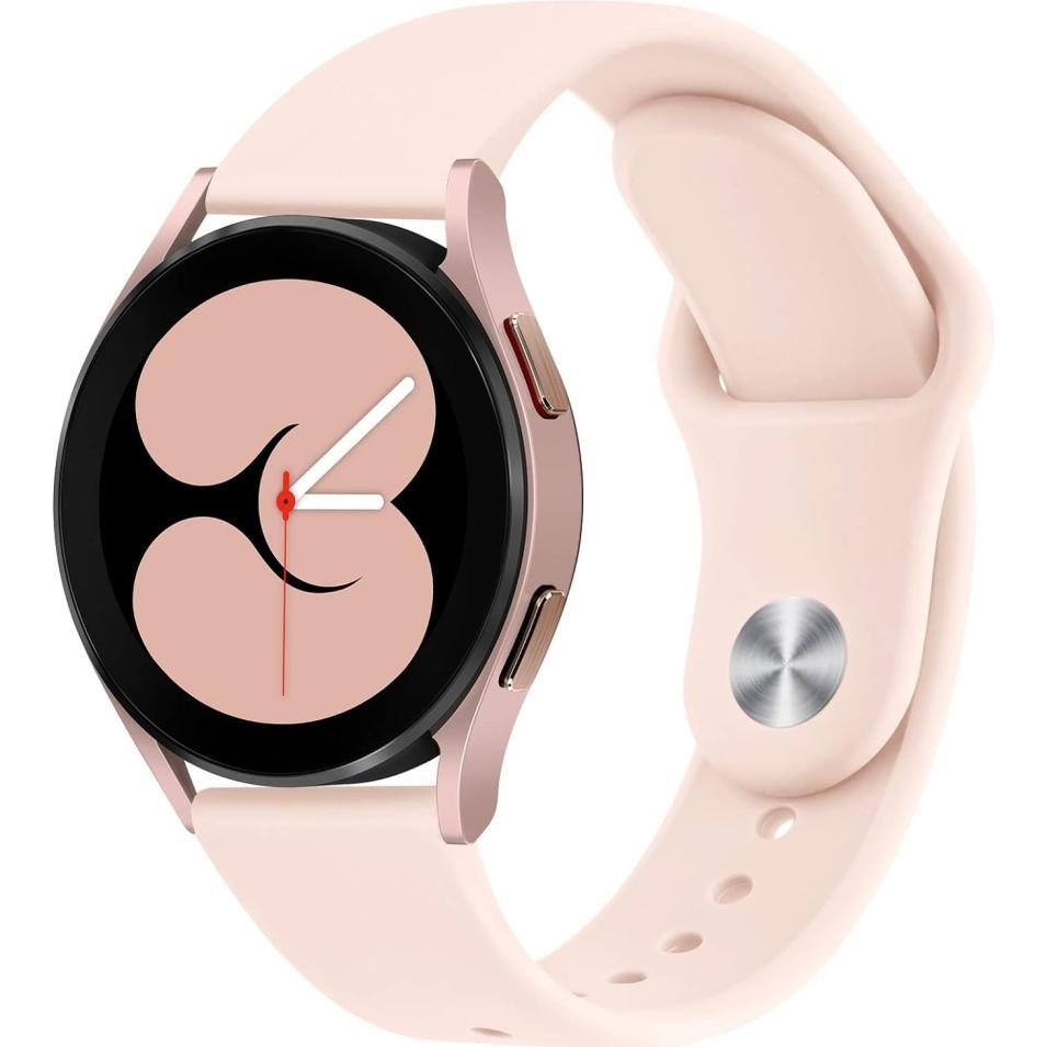 Screenguard Silicone Strap Sportarmband (Silikon, Galaxy Watch4 (44 mm)), Uhrenarmband, Rosa
