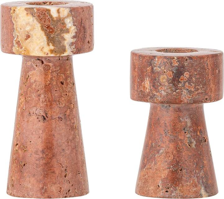 Bloomingville - Anneli Candle Holder - Rose - Travertine
