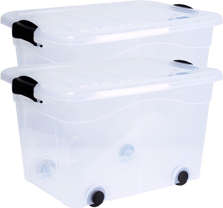Siena Home Set of 2 storage box 40 l with castors (53 x 40 x 32 cm, 40 l)