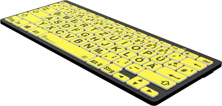 Image du produit Logickeyboard XL-Print Noir sur Jaune dt (PC/BT) (DE, Sans fil)