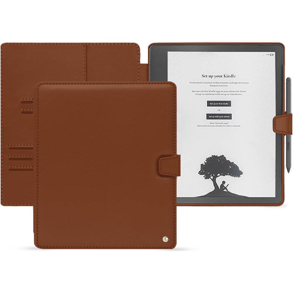 Noreve Lederschutzhülle Amazon Kindle Scribe, eReader Zubehör, Braun