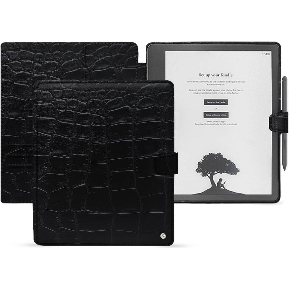 Noreve Lederschutzhülle Amazon Kindle Scribe, eReader Zubehör, Schwarz