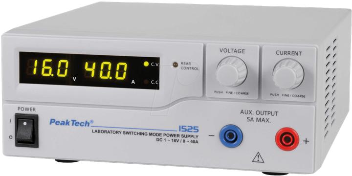 Peaktech Labornetzgerät 1 Kan....16 VDC 40 A Programmierbar - 640 W