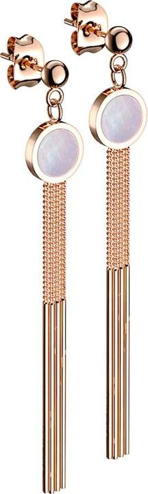 Image du produit Star Piercing Boucles d'oreilles en or rose avec pendentif boule en nacre avec chaîne (sans laiton, Acier chirurgical 316L)