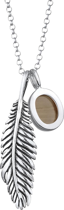 Produktbild Kuzzoi Edelsteinkette, Feder, Multipendants (Quarz, 925er Sterling Silber, 60 cm)
