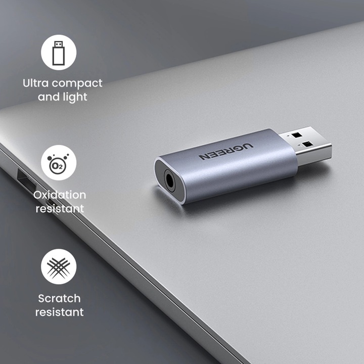 Actual product image Ugreen USB 2.0 to Audio Adapter USB Sound Card Stick (USB)