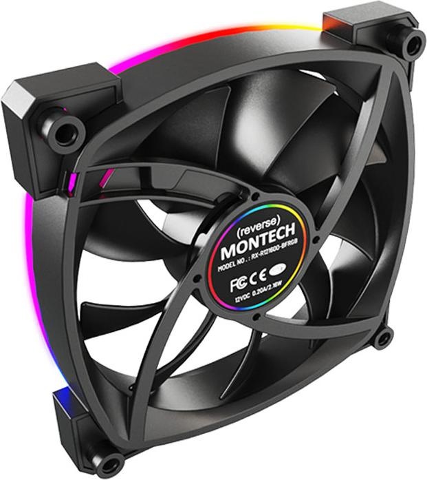 Actual product image Montech RX120 PWM ARGB fan - 120mm, black (120 mm, 1 x)