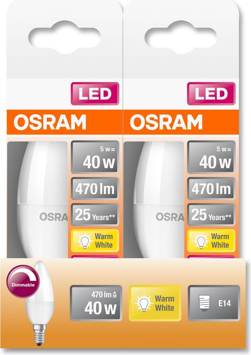 Actual product image Osram Superstar Classic B (E14, 40 W, 470 lm, 1 x, F)