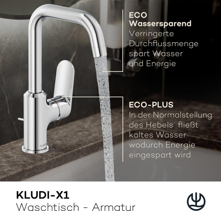 Image du produit Kludi X1 Mitigeur de lavabo avec commande latérale, avec vidage