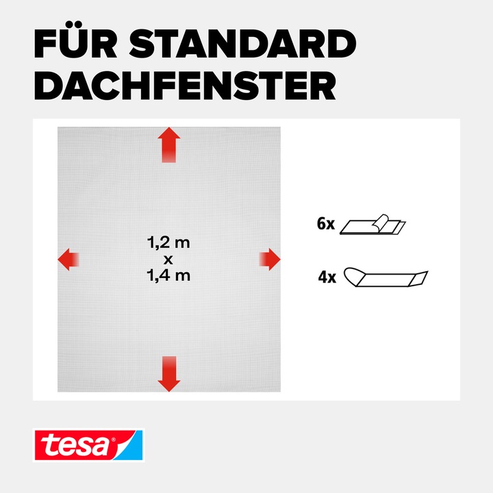 Actual product image tesa Fly screen for roof windows with sun protection (120 x 140 cm)