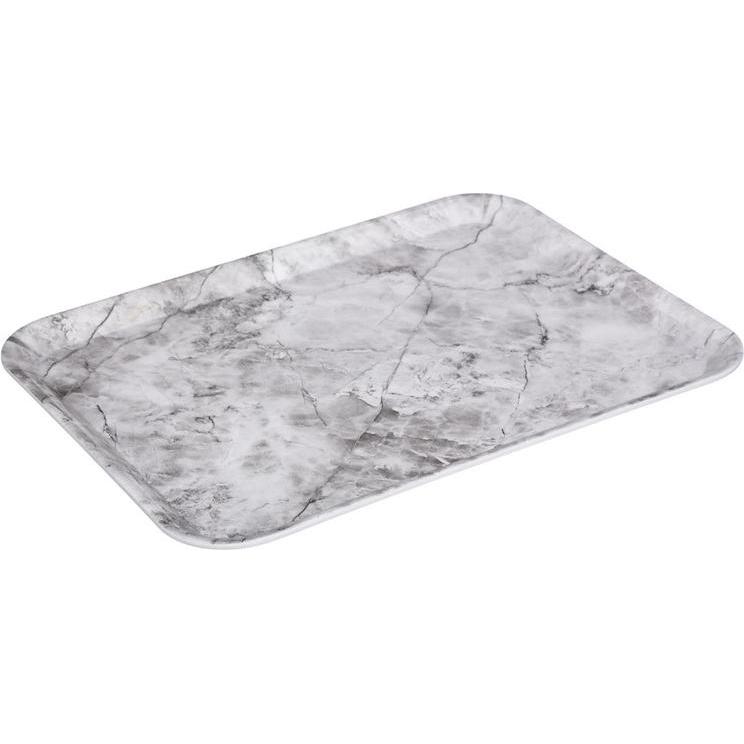 Five, Tablett, TRAY 33X43 MELA WHT MARBLE