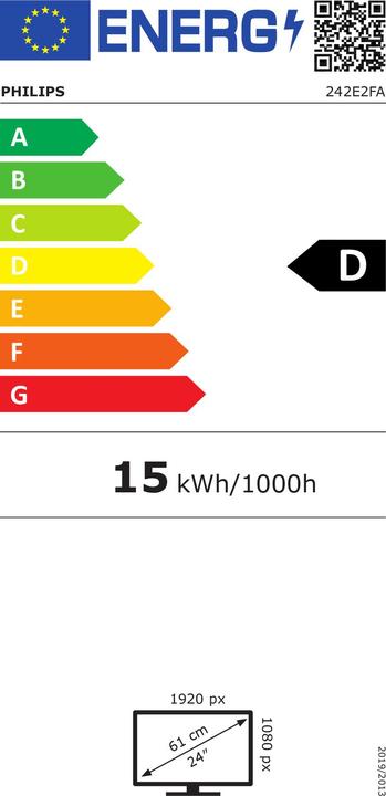 Energy Label Philips 242E2FA/00 (1920 x 1080 pixels, 24")