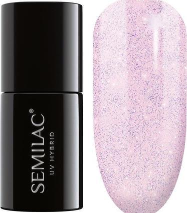 Actual product image Semilac Universal Extend 806 hybrid varnish 5in1 Glitter Delicate Pink