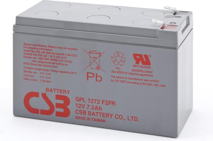 Produktbild CSB GPL1272 12 Volt 7200mAh 150,9x64,8x98,6mm GPL1272F2 (12 V, 7.20 Ah)