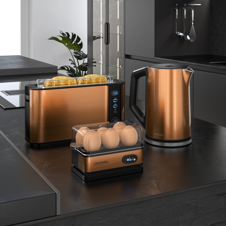 Immagine prodotto Arendo Set per la colazione, bollitore da 1,5 l con selezione della temperatura, tostapane a 2 fette e