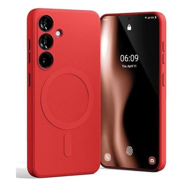 Mercury MagSafe Semi-Silicone G921 czerwony /red (Samsung Galaxy S24), Smartphone Hülle, Rot