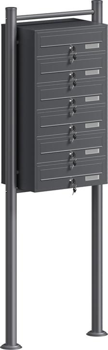 Wiltec 6 letterbox system anthracite 270x513x1500mm letterbox Post