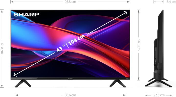 Produktbild Sharp 43GD2225E 43" FHD Roku Smart TV schwarz (43", LCD, Full HD)