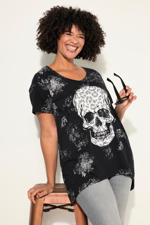 Produktbild Angel of Style T-Shirt, Leo-Totenkopf, V-Ausschnitt, Halbarm (52)