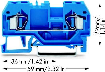 Immagine prodotto Wago 2 conductor terminal block 32A blue