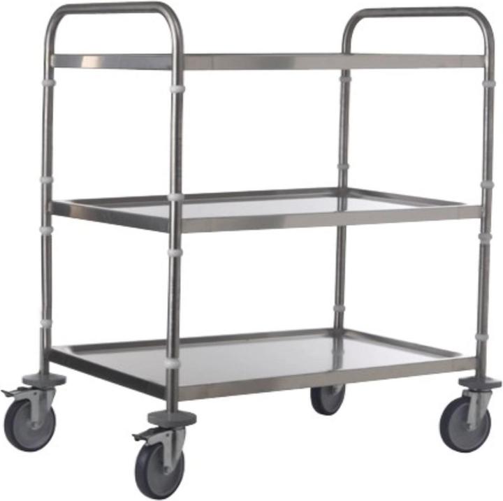 GN Schalen Chariot universel inox 80x50cm 3 étagères H93.5cm