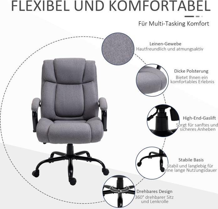 Produktbild Swisshandel24 Bürostuhl Gaming Stuhl Wippfunktion dick gepolstert ergonomisch Belastbarkeit 220 kg