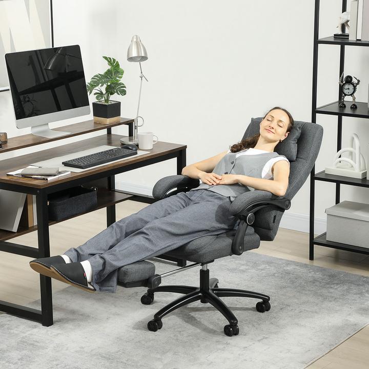 Produktbild Vinsetto Massage-Bürostuhl Polyester Dunkelgrau