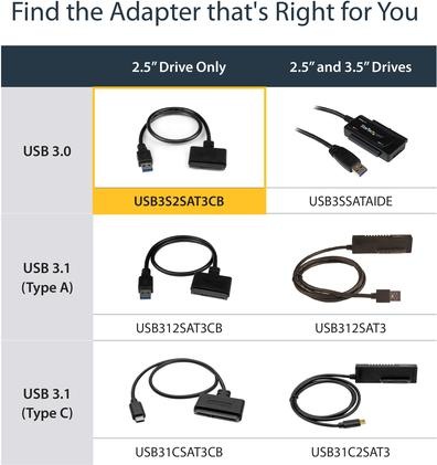 Actual product image StarTech Adapter USB 3.0 to 2.5" SATA III
