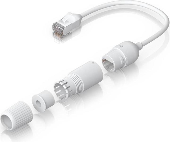 Actual product image Ubiquiti UACC-CABLE-EXTENDER-C6A - Patch cable extension, F/UTP, 0.19m, white (F/UTP, CAT6a, 0.19 m)