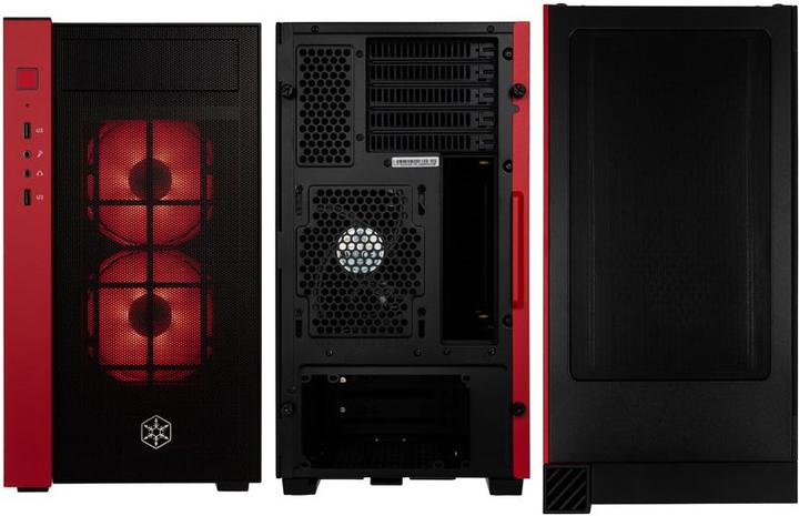 Produktbild Silverstone Tower SST-RL08BR-RGB schw./rot (Mini-DTX, Mini-ITX)