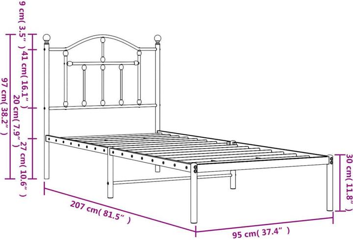 Produktbild vidaXL Bettgestell (90 x 200 cm)