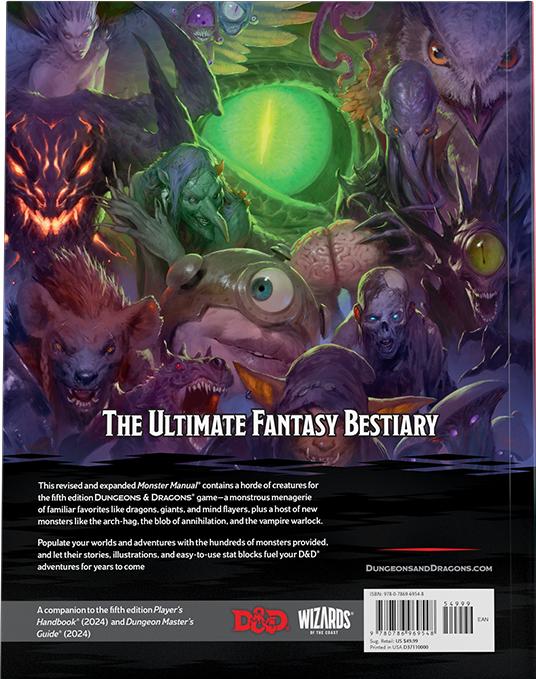 Immagine prodotto Wizards of the Coast Dungeons & Dragons - Monster Manual 2025 - Französisch (Francese)