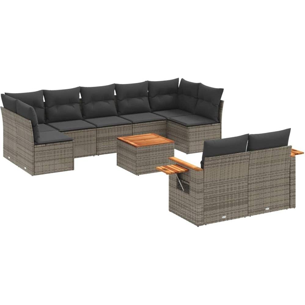 VidaXL, Gartenlounge, 10-tlg. Garten-Lounge-Set mit Kissen