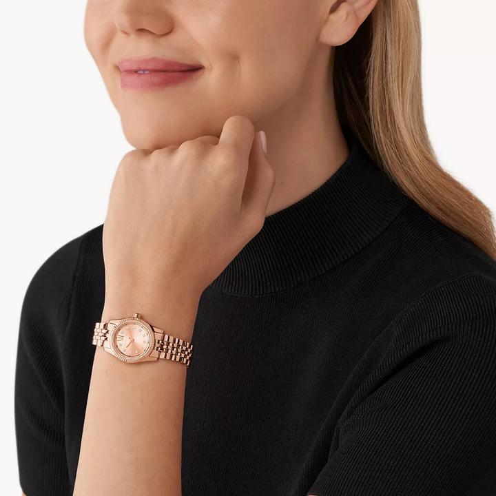 Actual product image Michael Kors Armbanduhr Petite Lexington im Rosé-Goldton mit Pavé (Analogue wristwatch, 26 mm)