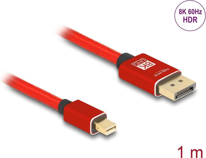 Produktbild Delock Mini DisplayPort zu DisplayPort Kabel 8K 60 Hz 1 m ro (1 m)