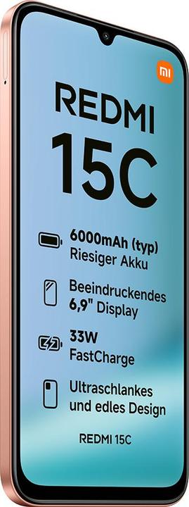 Produktbild Xiaomi Redmi 15C 4G Dual Sim 4+256GB twilight orange (256 GB, Twilight Orange, 6.90", Dual SIM, 4G)