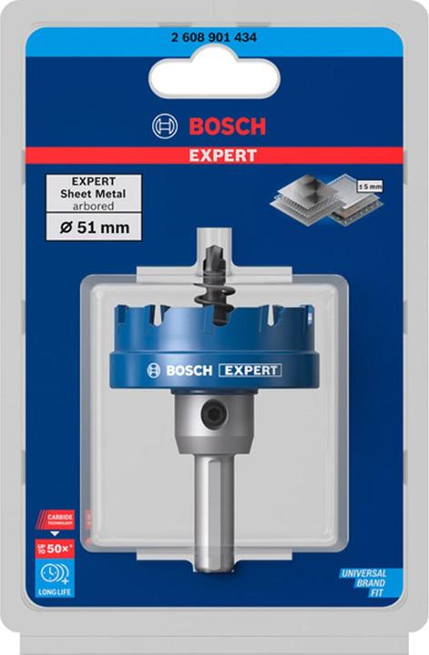 Productafbeelding Bosch Professional Zubehör Blau Zubehör 2608901434 Präzision für Bleche Hartmetall 51 mm (51 mm)